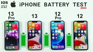 iOS 17.3.1 iPhone 13 Pro vs 13 vs 12 Pro vs 12  Battery Drain Test in 2024