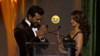 Ram Charan Making Fun With Hollywood Anchor @HCA Award Presentation | RRR Movie | Rajamouli | P Tv