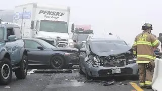 59-Vehicle Pileup Leaves 10 Injured on Highway 99 Due to Heavy Fog in Tulare County