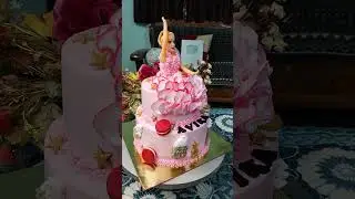Baby girl second birthday doll cake#babygirlbirthday#dollcake#secondbirthday#twotierbirthdaycake