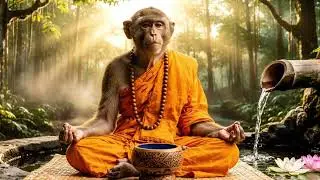 Monkeys meditate on nature and music that makes sleep easy and refreshing.