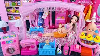 9 Minutes Satisfying with Unboxing Barbie Princess Bedroom Dress Up Playset ASMR | Review Toy