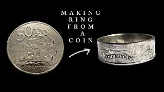 Making a ring from Kiwi Endeavour 50 cents coin