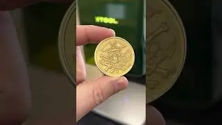 Brass coin embossing on the xTool F1 Ultra. I made my own pirate treasure!