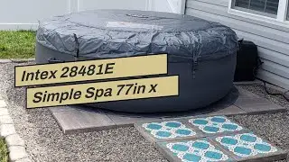 Intex 28481E Simple Spa 77 x 26 дюймов, портативная надувная круглая гидромассажная ванна с подогревом для улицы на 4 человек...