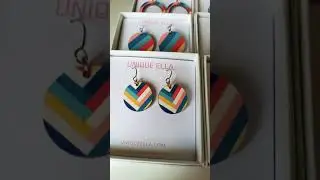 Unique Ella modern wooden earrings for colour lovers, simple design and fun colours to everyday look