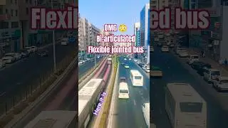 OMG 😳 Bi-articulated Flexible jointed bus in Dubai insan long bus #smartbus #dubai #flexible