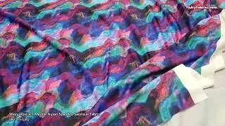 Wavy Abstract Marble Nylon Spandex Swimsuit Fabric