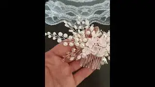ZEPHYRA Ethereal Blush Wedding Comb - A Dazzling Bridal Accessory