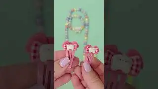 Cat & Bow Gingham Set | Gentle First Jewelry for Toddlers
