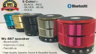 WS-887 Portable Bluetooth Mini Speaker With FM📻USB Pen Drive Memory Card Slot CallingTest MobileAcrs