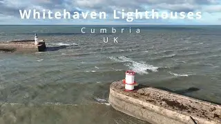 Whitehaven Lighthouses and harbour, Cumbria, UK