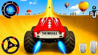 Big Red Monster Truck Racing To Impossible Tracks | Extreme Mega Ramp Monster Truck Racing Gameplay