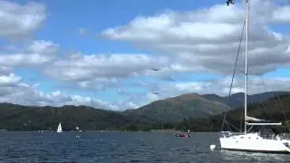The BBMF & Canadian Lancaster bombers flying over Lake Windermere 7/9/14