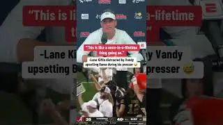 Lane Kiffin was locked in on Bama-Vandy game 😂 (via @OleMissSports)