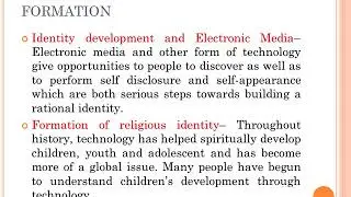 Influence of Technology on identity formation