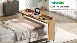 Tribesigns Overbed Table with Outlet and Adjustable Board, NY115 #overbed