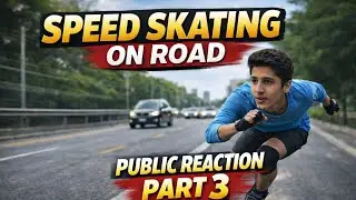 SPEED SKATING 😉on road crazy public reaction part 3 #viral #shorts #video #vlog #explore#reach#trend