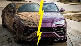 ASMR Dirty Lamborghini Urus ➜ Satisfying Clean Transformation 😍 #lamborghini #cleaning