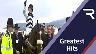 Hear the CHELTENHAM ROAR as Moscow Flyer lands over the last in the 2005 Champion Chase - Racing TV