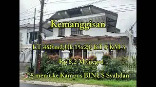 Dijual Rumah Isimewa di Kemanggisan, Jakarta Barat - BEBAS BANJIR