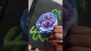 One stroke painting Blue peony