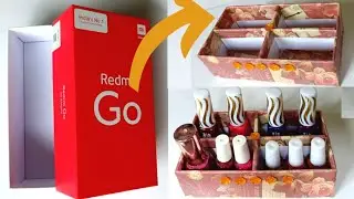 DIY Desk Organizer from mobile box /DIY Nail Polish Organizer/DIY Makeup Organizer/Best out of Waste
