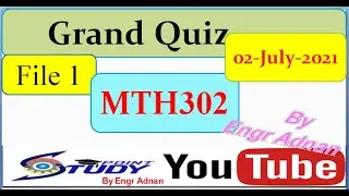Mth302 Grand Quiz Solved | mth302 grand quiz | Business math and statistics || File 1 |02.07.2021|