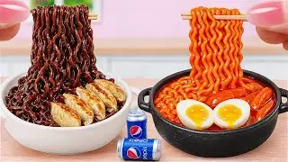 How To Make Miniature Cooking Korean Noodles With Dumplings Recipe Step By Step