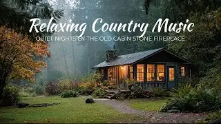 Relaxing Country Music | Quiet Nights by the Old Cabin Stone Fireplace