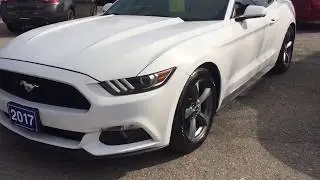 Pre Owned 2017 Ford Mustang V6 Fastback Leather Seating Rear Camera White Oshawa ON Stock #B12461