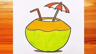 Coconut Drink Drawing | Art of Kala