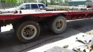 Changing brake shoes on an old semi trailer