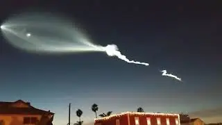 Space X Falcon 9 Rocket Separation and Contrail