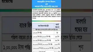 ব্যাংকে লাখ টাকার বেশি থাকলেই আবগারি শুল্ক! #exciseduty #tax