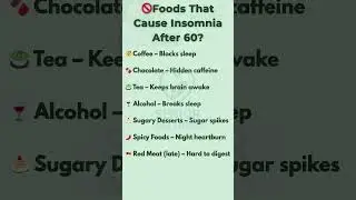 🚫 FOODS THAT CAUSE INSOMNIA AFTER 60 #health #nutrition #food #healthtips #heart #viral #insomnia