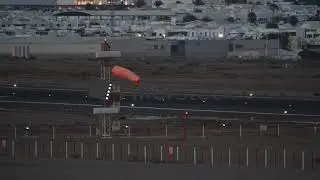 Orange windsock at the airport