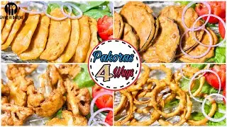 4 Ways pakoras recipe | pakora recipe | pakora recipe pakistani | easy recipes by amber