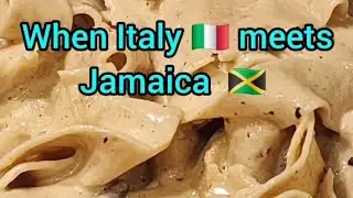 Homemade Pasta and Jerk Alfredo sauce 