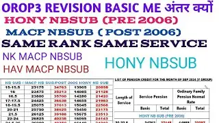 || H /NBSUB (PRE 2006)  MACP NBSUB POST (2006) OROP 3 REVISION BASIC ME अंतर  #orop3  #pension ||
