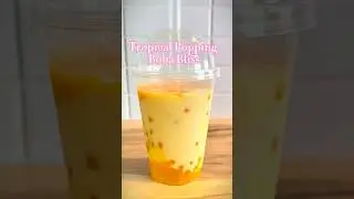 Tropical Mango, Passion Fruit & Yogurt Smoothie with Popping Boba  #vegasfood #drink #bubbledrink