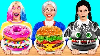 Wednesday vs Vampire vs Zombie Cooking Challenge | Food Battle by Fun Teen