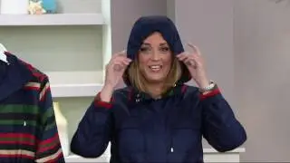C. Wonder Reversible Solid or Stripe Water Resistant Anorak Jacket on QVC