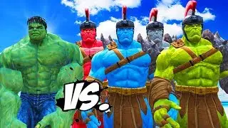 THE INCREDIBLE HULK VS RED HULK, BLUE HULK, GREY HULK, GREEN HULK
