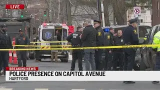 Heavy police presence on Capitol Avenue in Hartford