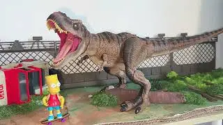 T-Rex attack Hammond Collection (Jurassic Park) #diorama #jurassicpark #jurassicworld #toys #mattel 