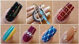 ✨️Easy Navratri Special Nailart Ideas For Beginners | Safety Pin,striping tape,Toothpick,Tools 