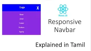 Responsive Navbar in React JS 2023 | React Router Dom | Explained in Tamil