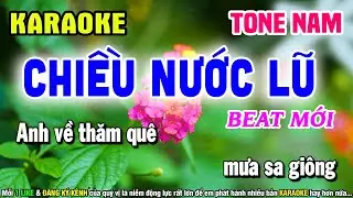CHIỀU NƯỚC LŨ Karaoke Tone Nam Beat Chuẩn Dễ Hát - Karaoke Organ Anh Quân