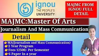 IGNOU MASTER OF ARTS JOURNALISM AND MASS COMMUNICATION IN HINDI|IGNOU MAJMC|MASS COMMUNICATION COURS